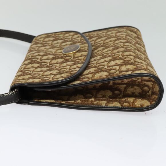 DIOR Trotter Canvas Shoulder Bag Brown Gold - Picture 4 of 12